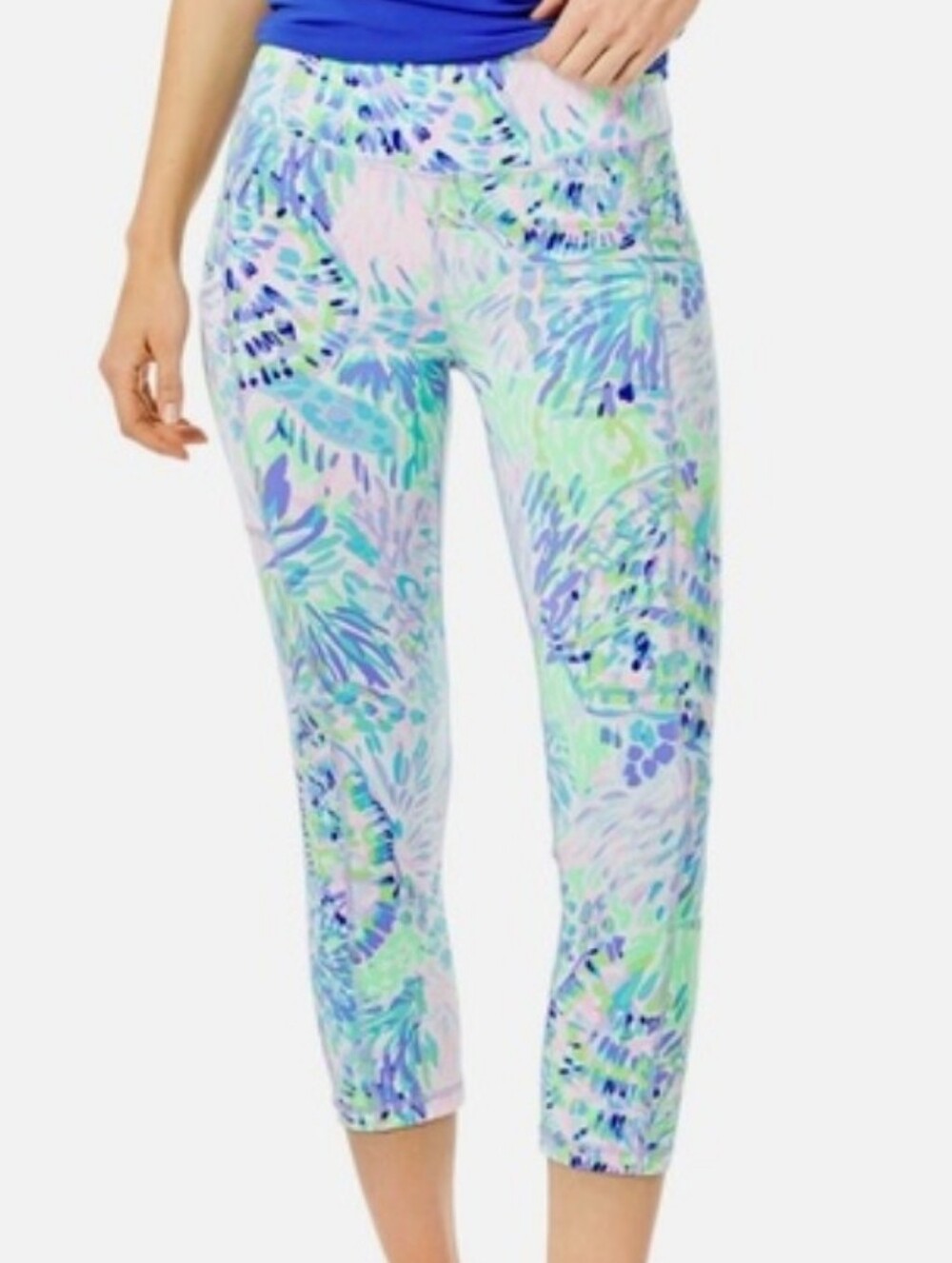 Lilly Pulitzer Luxletic Weekender Crop Leggings - Pink, Blue, Green Sz Small